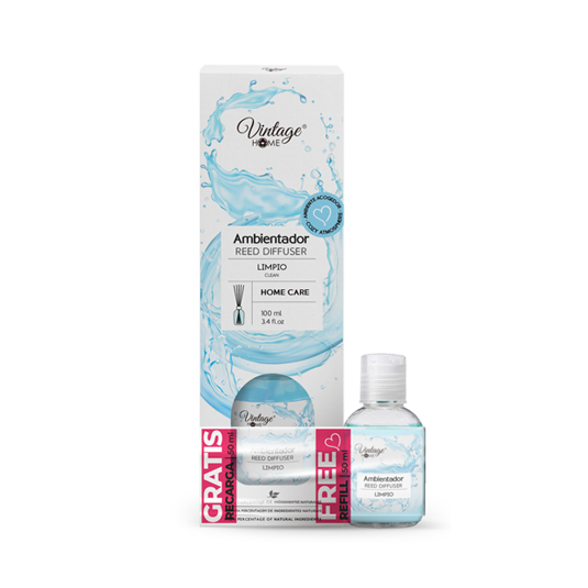 AMBIENTADOR TIPO MIKADO LIMPIO, 100+50 ML GRATIS VINTAGE HOM