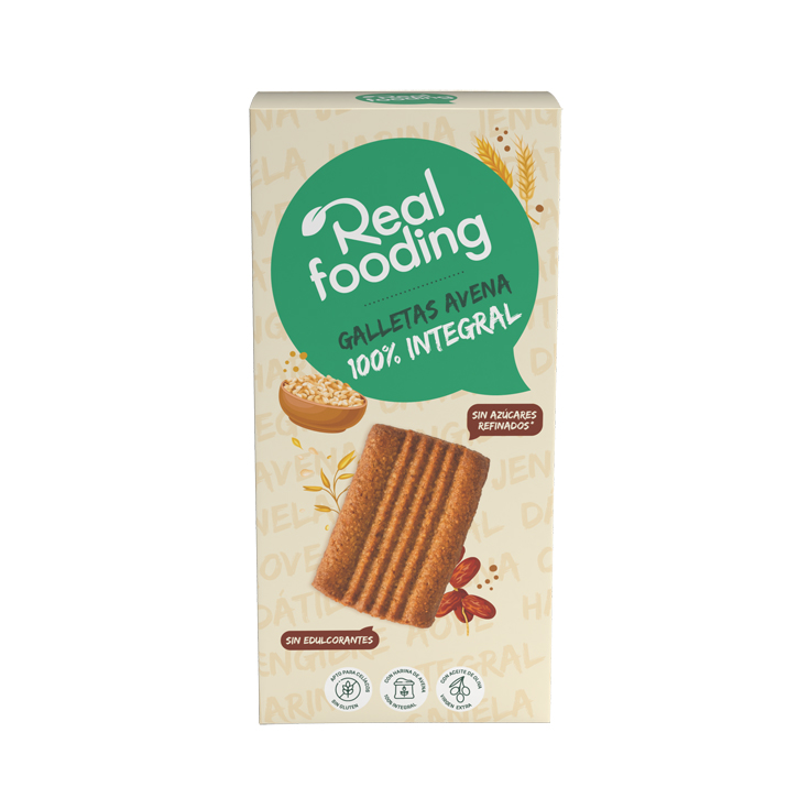 GALLETAS AVENA 100% INTEGRAL125G REAL FOODING