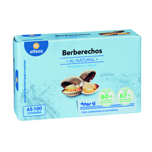 BERBERECHO AL NATURAL 65-100 PIEZAS, 63G ALTEZA