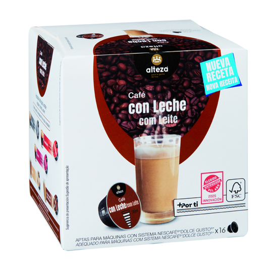 CAPSULA CAFE CON LECHE, 16 UNIDADES ALTEZA