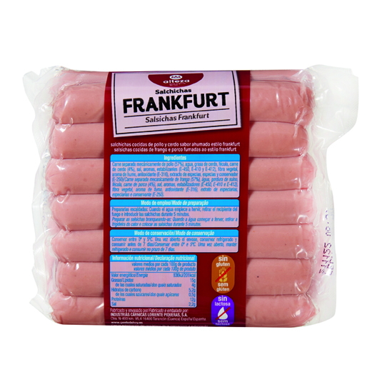 SALCHICHA FRANKFURT, 3X165G ALTEZA