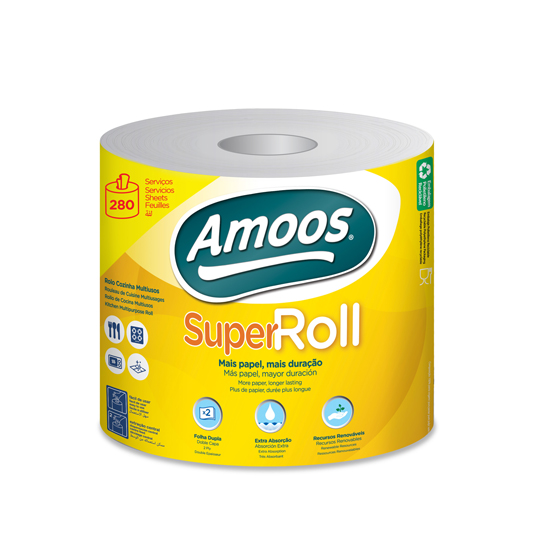 PAPEL DE COCINA MULTIUSOS 2 CAPAS SUPER ROLL AMOOS