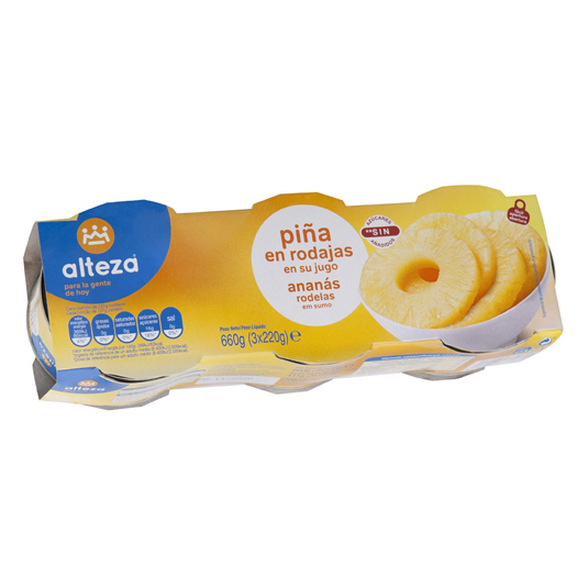 PIÑA EN SU JUGO, 3X137G ALTEZA