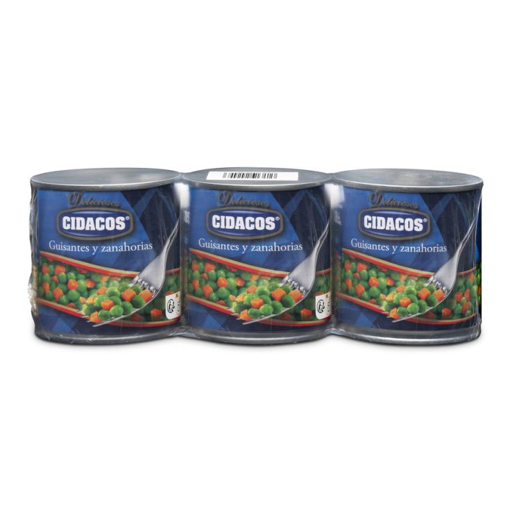 GUISANTES Y ZANAHORIAS, 3X130G CIDACOS