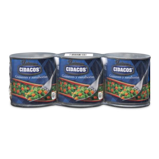 GUISANTES Y ZANAHORIAS, 3X130G CIDACOS