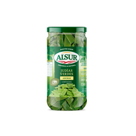 JUDIAS VERDES ANCHAS CORTADAS, 360GR ALSUR