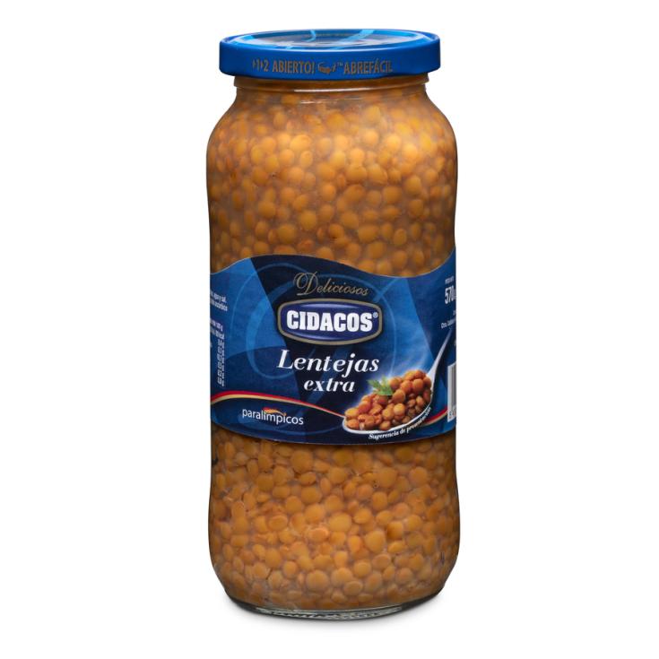 LENTEJAS COCIDAS FRASCO , 400G CIDACOS