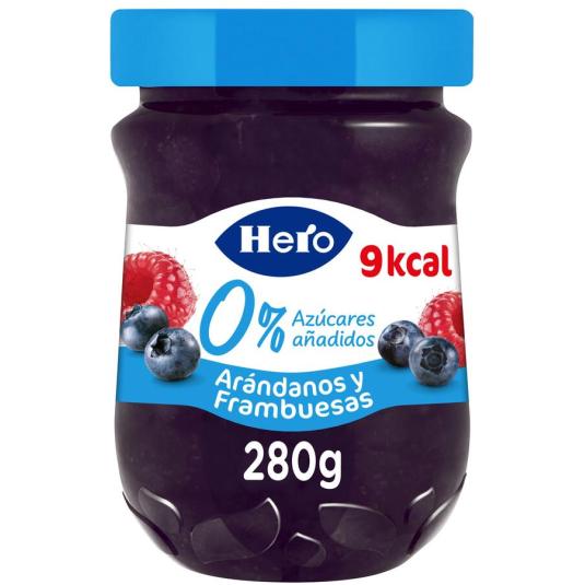 CONFITURA 0% AZUCAR ARANDANOS, 280GR HERO