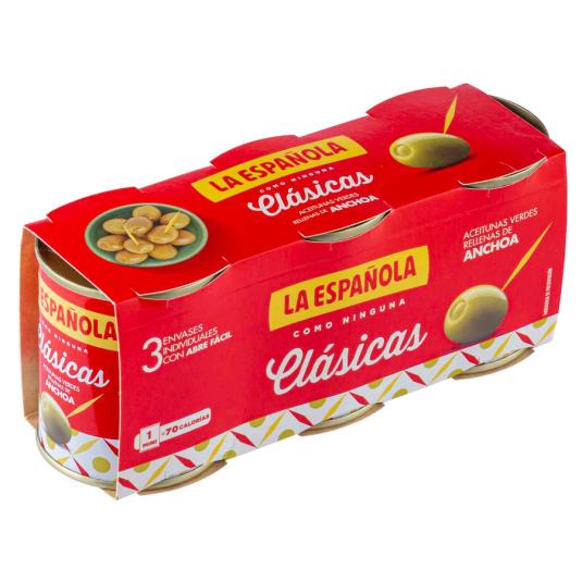 ACEITUNAS RELLENA, 3X50GR LA ESPAÑOLA