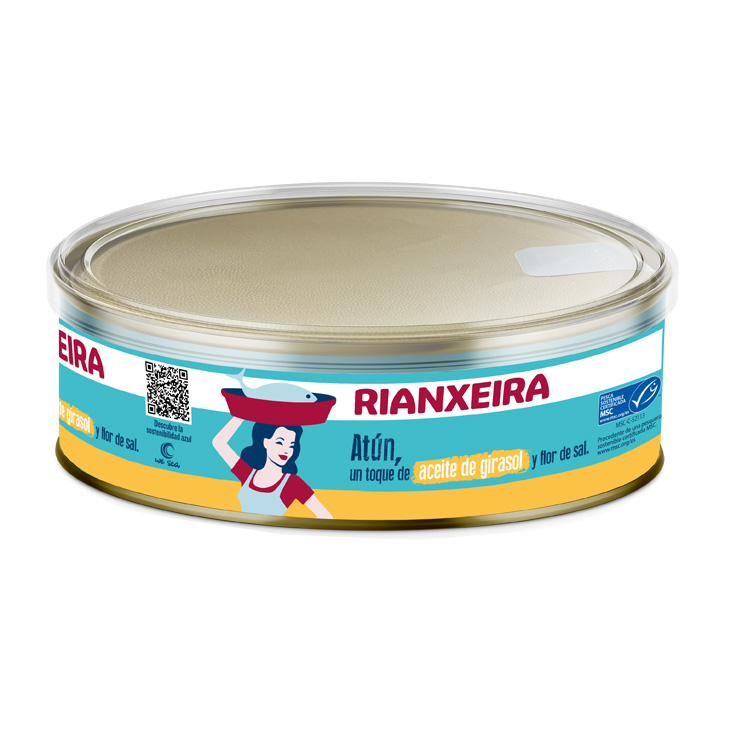 ATUN EN ACEITE DE GIRASOL, 650G RIANXEIRA