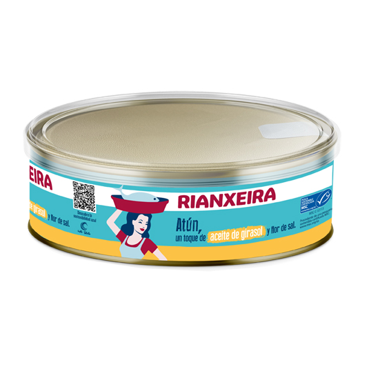 ATUN EN ACEITE DE GIRASOL, 650G RIANXEIRA