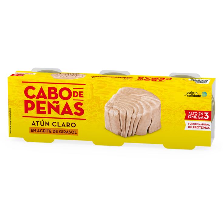 ATUN CLARO EN ACEITE DE GIRASOL, 3X52GR CABO DE PEÑAS
