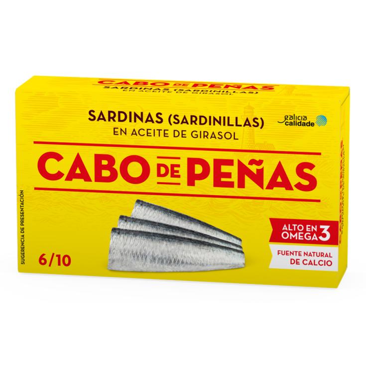 SARDINILLA EN ACEITE GIRASOL 6/10, 60G CABO DE PEÑAS