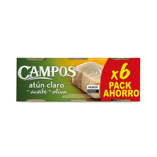ATUN CLARO EN ACEITE DE OLIVA, 6X56G CAMPOS