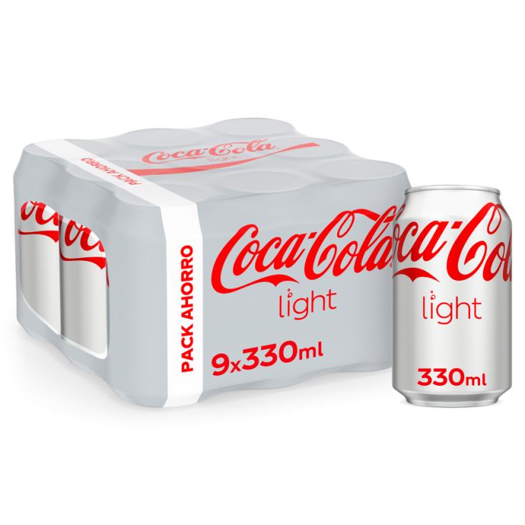 REFRESCO DE COLA LIGHT, PACK 9X330ML COCA COLA