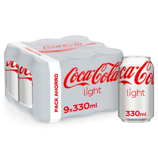 REFRESCO DE COLA LIGHT, PACK 9X330ML COCA COLA