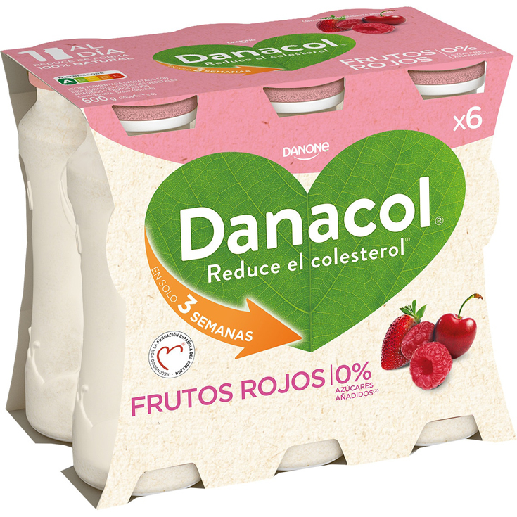 DANACOL FRUTOS ROJOS, 6X100ML DANONE