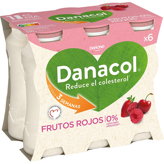 DANACOL FRUTOS ROJOS, 6X100ML DANONE