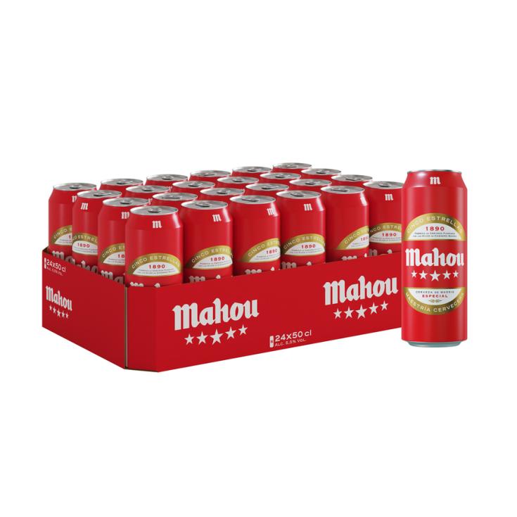 CERVEZA 5 ESTRELLAS, 500ML MAHOU