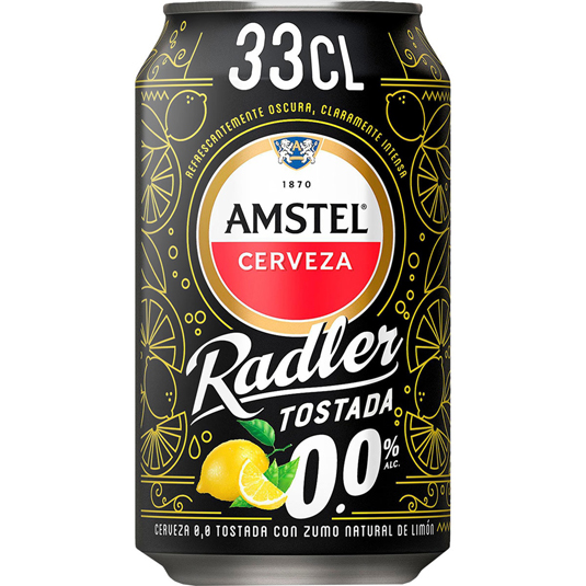 CERVEZA RADLER 0,0% TOSTADA, 330ML AMSTEL