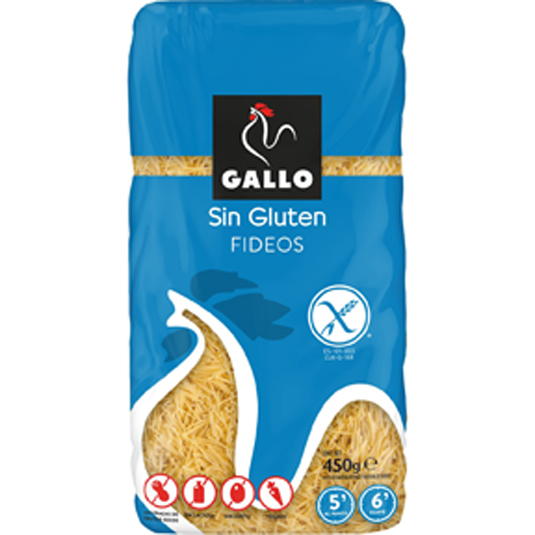 FIDEO SIN GLUTEN, 450G GALLO