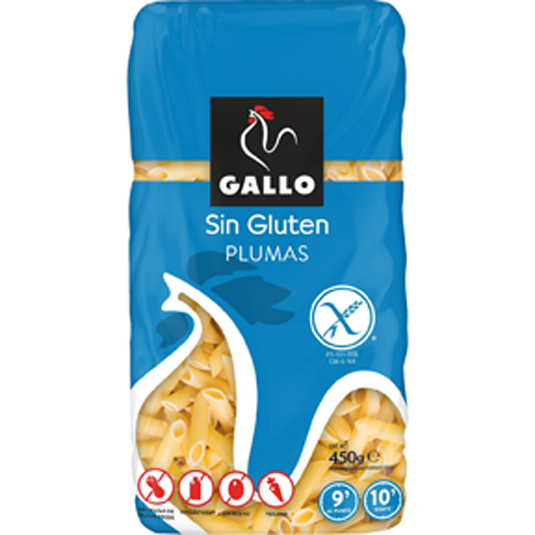 PLUMA SIN GLUTEN, 450G GALLO