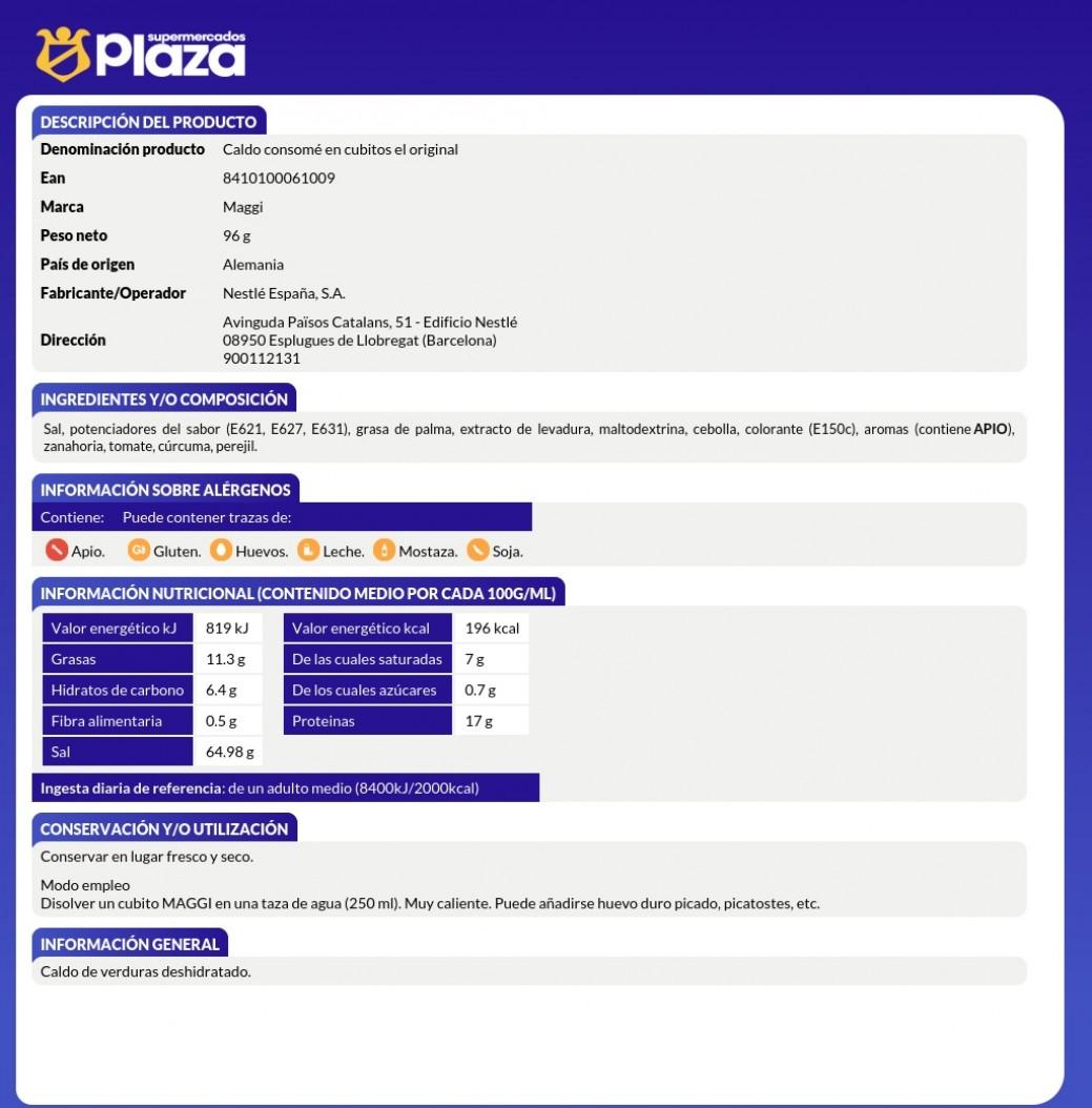 CUBITOS DE CALDO,128G MAGGI