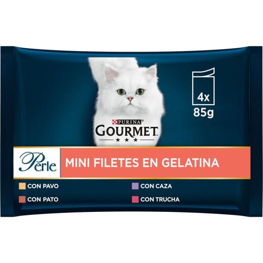 COMIDA GATOS PERLE LAMINAS SURTIDO 4X85  PURINA ONE