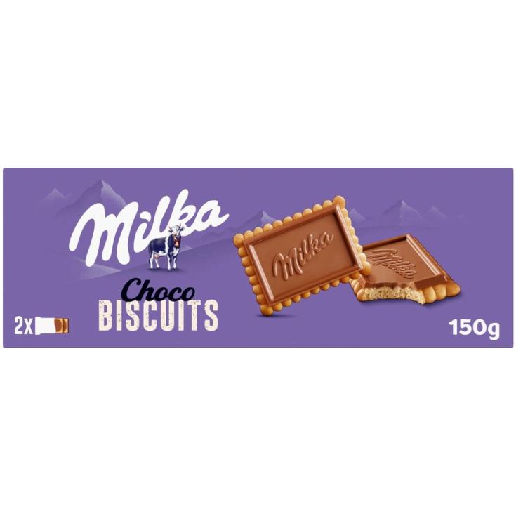 CHOCO BISCUITS, 150G MILKA