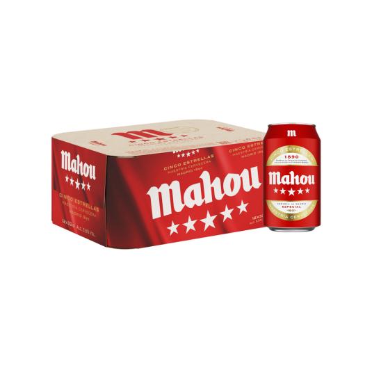 CERVEZA 5 ESTRELLAS, 12X330ML MAHOU