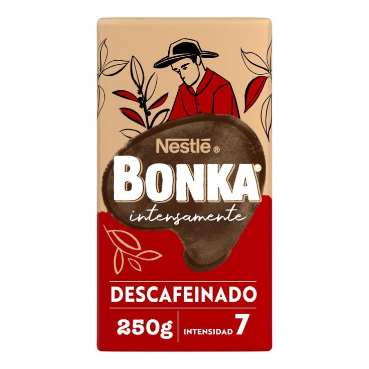 CAFE MOLIDO DESCAFEINADO NATURAL, 250G BONKA