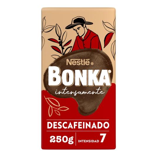CAFE MOLIDO DESCAFEINADO NATURAL, 250G BONKA