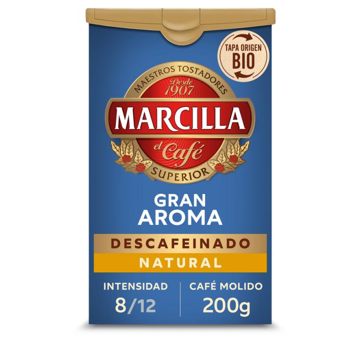 CAFE MOLIDO NATURAL DESCAFEINADO, 200GR MARCILLA