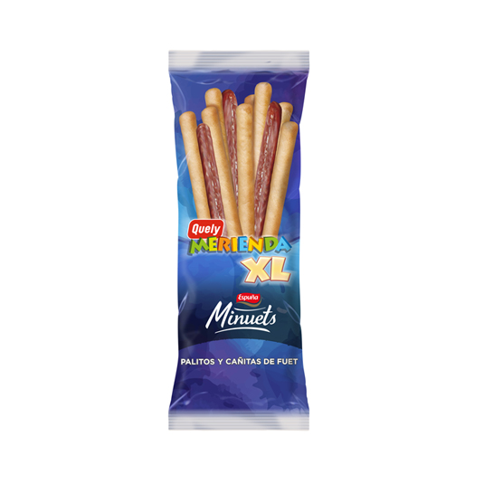 MERIENDA XL CON CAÑITAS DE FUET, 90G QUELY