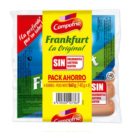 SALCHICHAS FRANKFURT P-4, 560G CAMPOFRIO
