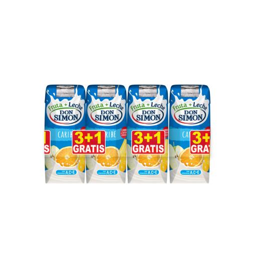 ZUMO CARIBE CON LECHE S/AZUCAR, 6X200ML DON SIMON