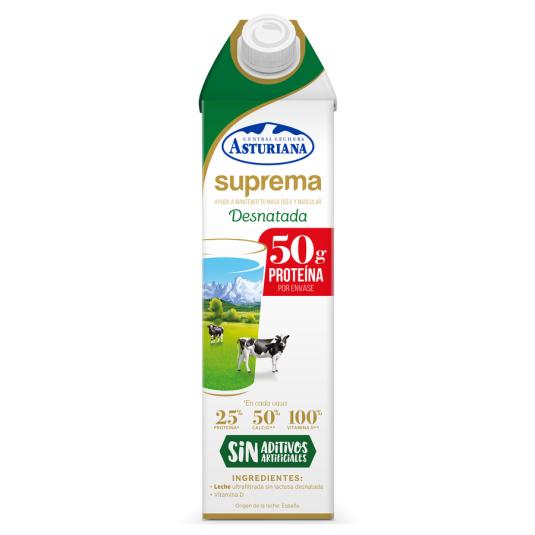LECHE DESNATADA SUPREMA, 1L ASTURIANA