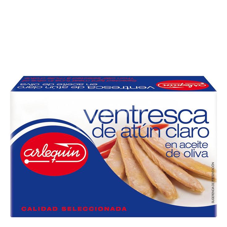 VENTRESCA ATUN CLARO ACEITE OLIVA, 81GR ARLEQUIN
