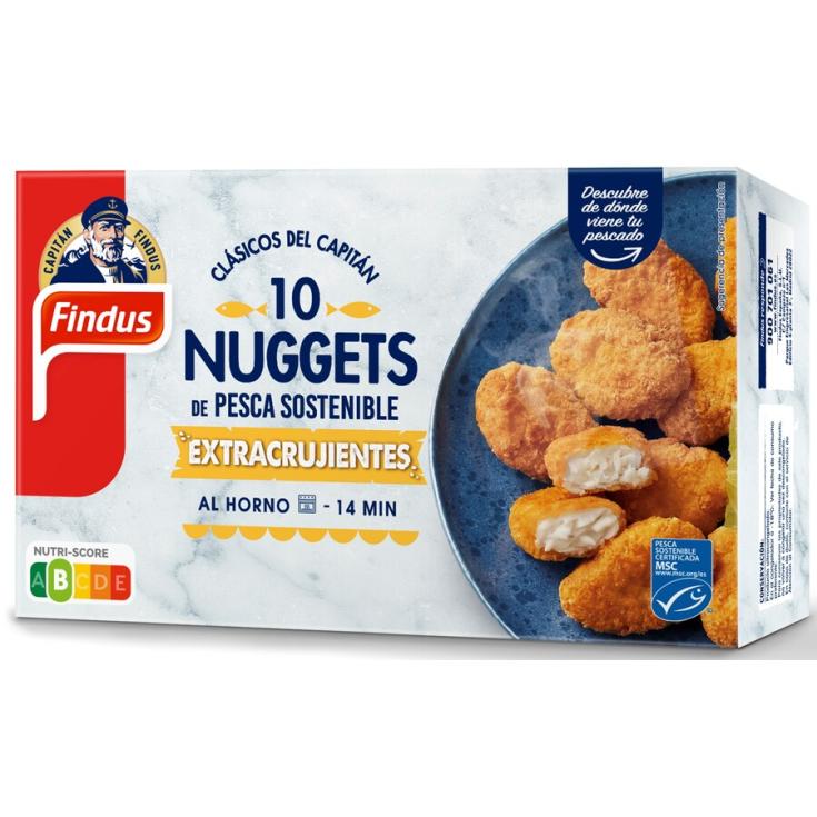 NUGGETS DE PESCADO EXTRACRUJIENTES, 10 UD FINDUS 