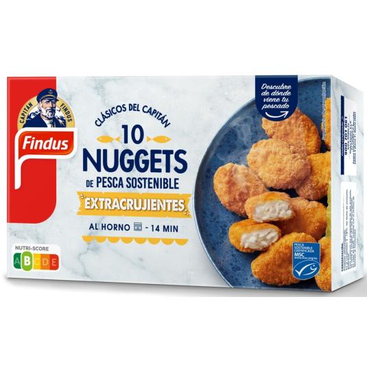 NUGGETS DE PESCADO EXTRACRUJIENTES, 10 UD FINDUS 