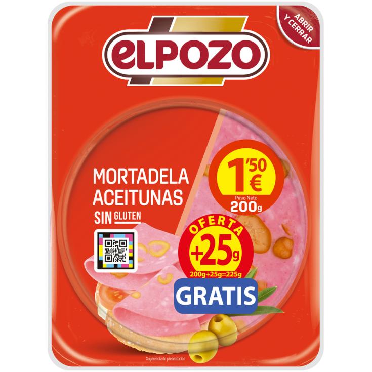 MORTADELA CON ACETIUNAS, 225G EL POZO