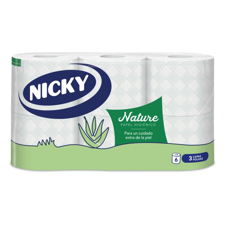 PAPEL HIGIENICO ALOE VERA 3CAPAS, 6 ROLL NICKY