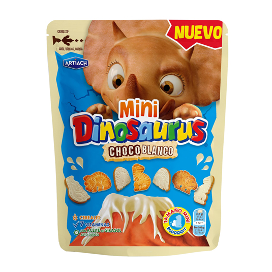 MINI DINOSAURUS BLANCOS, 100G ARTIACH