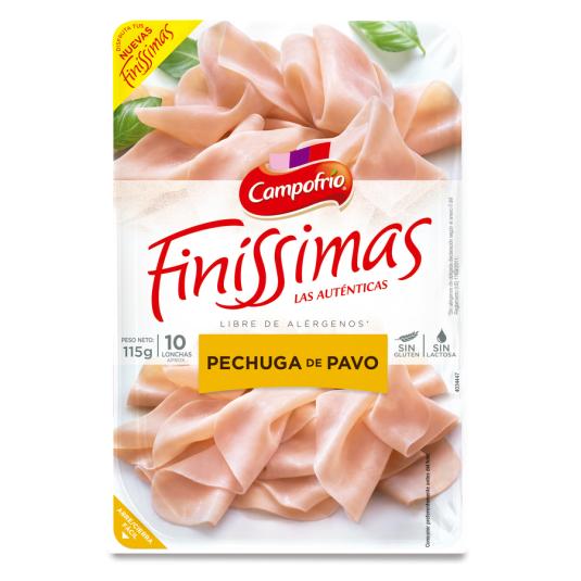 PECHUGA DE PAVO EN LONCHAS FINISSIMAS 115G CAMPOFRIO