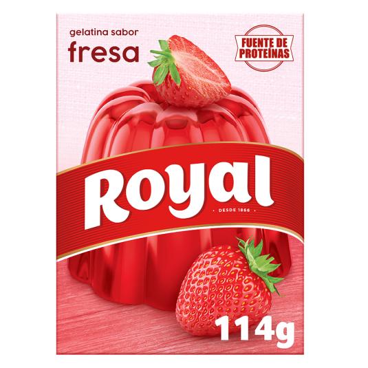 GELATINA SABOR FRESA, 114GR ROYAL