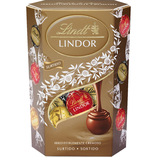 BOMBONES SURTIDOS LINDOR CORNET, 200G LINDT