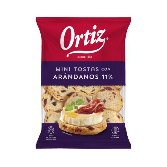 MINI TOSTAS CON ARANDANOS, 100GR PAN ORTIZ