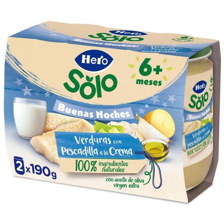 VERDURAS CON PESCADILLA, 2X190GR HERO BABY