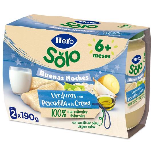 VERDURAS CON PESCADILLA, 2X190GR HERO BABY