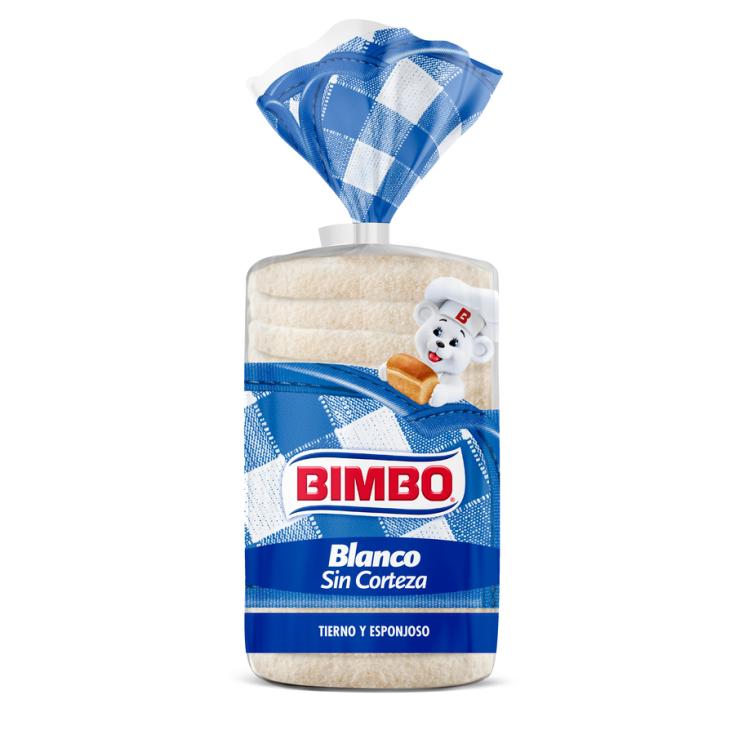 PAN DE MOLDE SIN CORTEZA, 450GR BIMBO